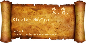 Kiszler Nóra névjegykártya