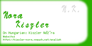 nora kiszler business card